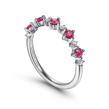 Load image into Gallery viewer, 14k White Gold Ruby and Diamond Ring
