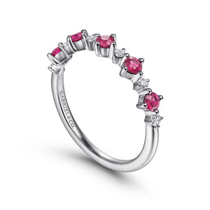 14k White Gold Ruby and Diamond Ring