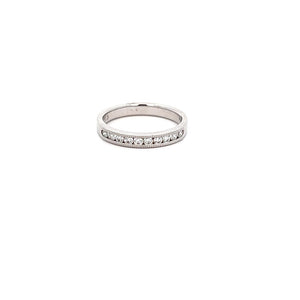 14k White Gold Diamond Band