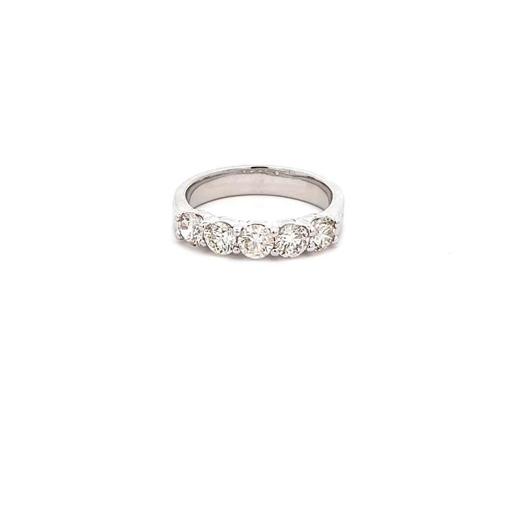 14k White Gold Diamond Band