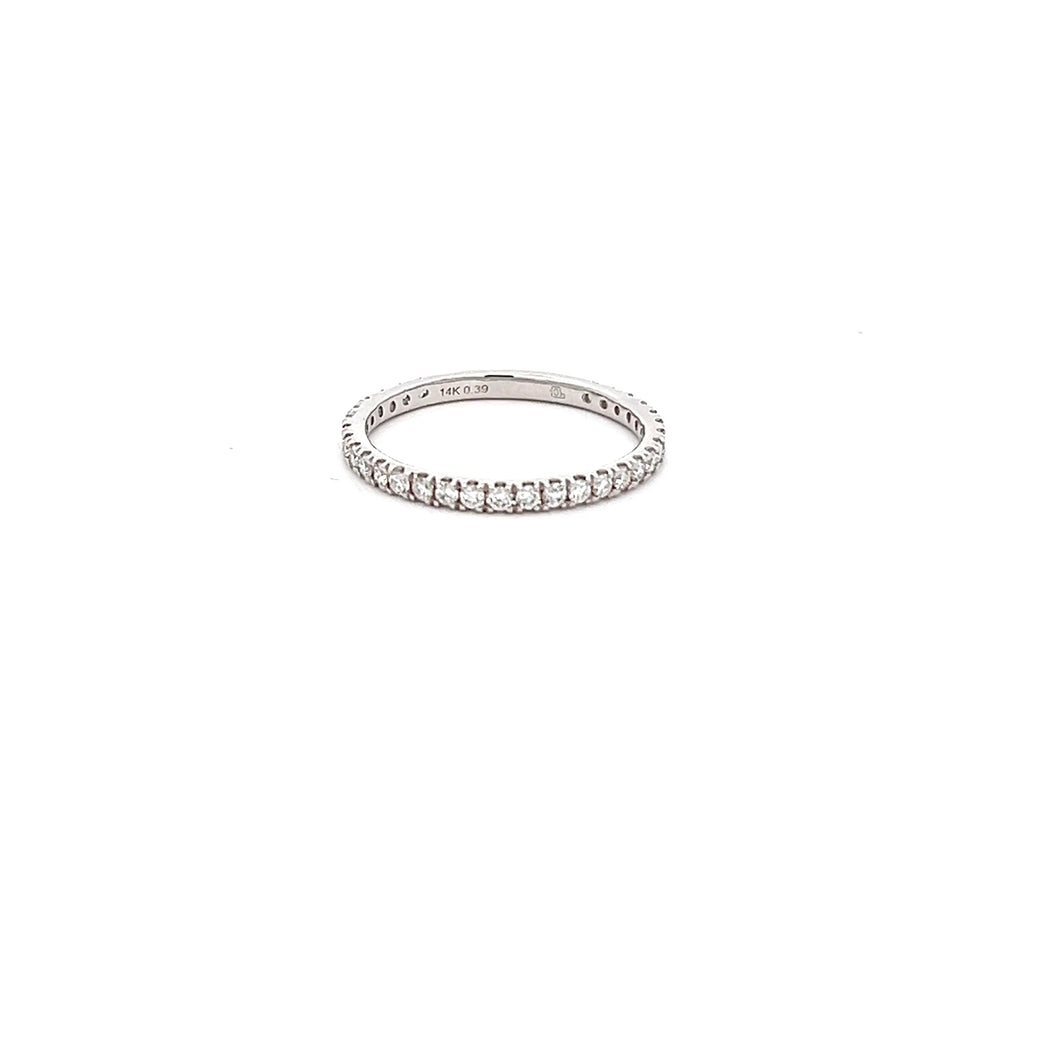 14k White Gold Diamond Band