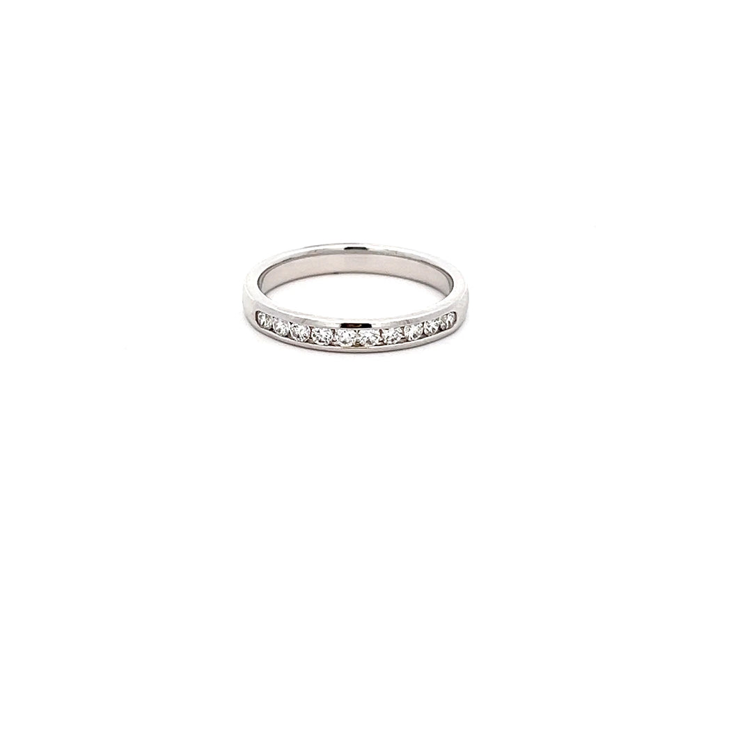 14k White Gold Diamond Band