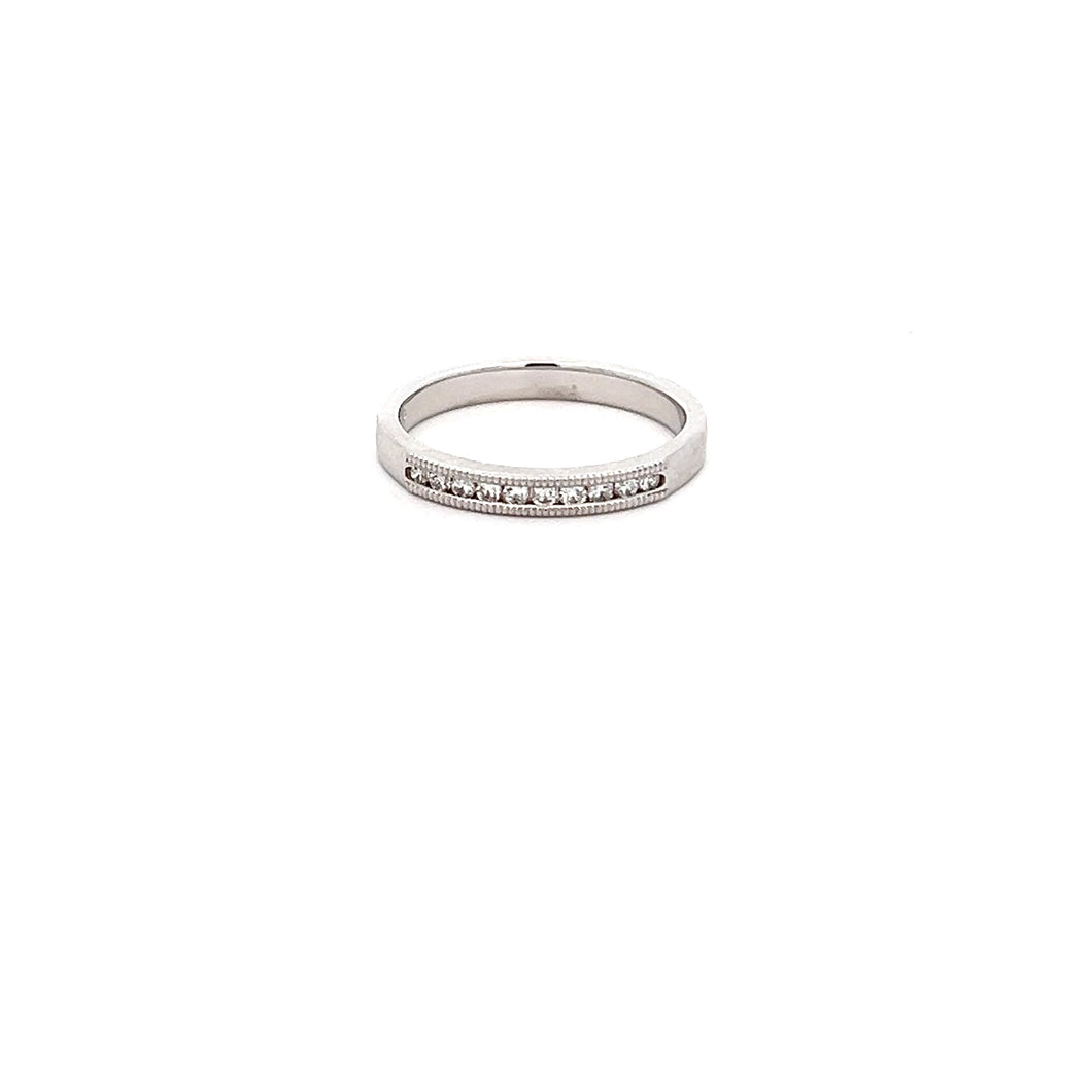 14k White Gold Diamond Band