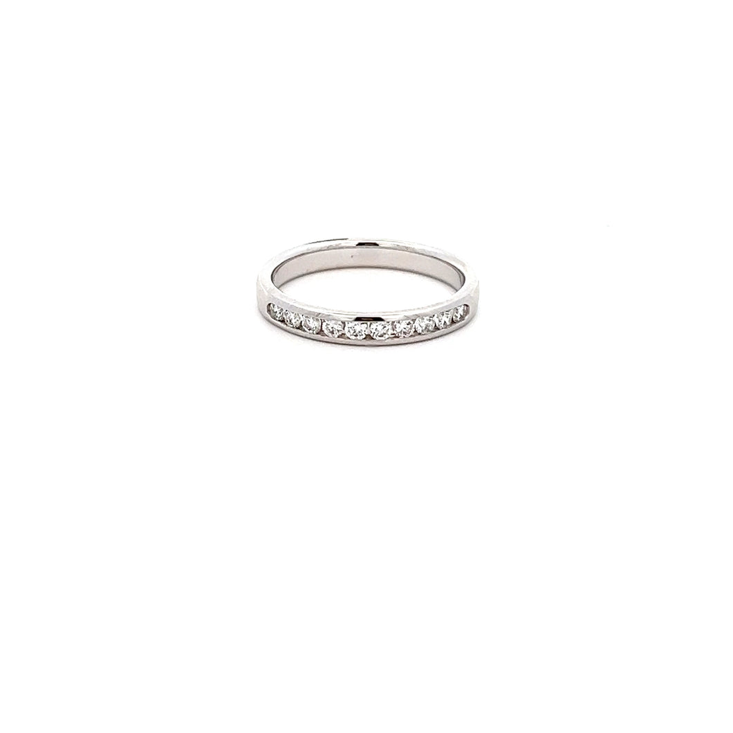 14k White Gold Diamond Band