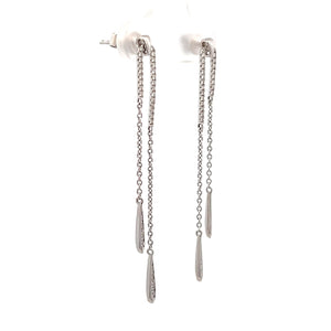 14k White Gold Diamond Earrings