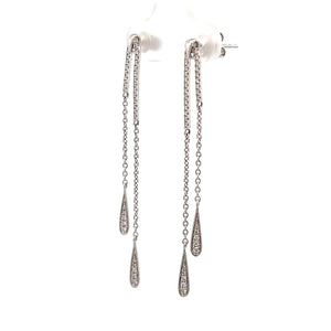 14k White Gold Diamond Earrings