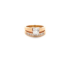 Load image into Gallery viewer, 14k Yellow Gold and Platinum Diamond Wedding Set
