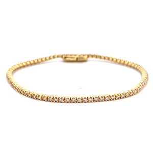 14k Yellow Gold Diamond Tennis Bracelet