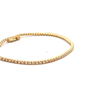 14k Yellow Gold Diamond Tennis Bracelet