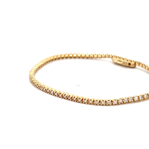 14k Yellow Gold Diamond Tennis Bracelet