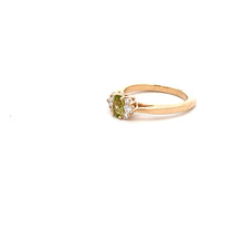 Load image into Gallery viewer, 14k Yellow Gold Peridot Ring with Diamonds
