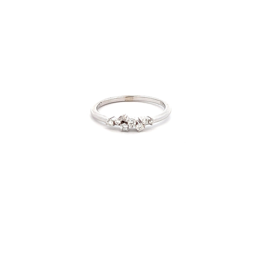 14k White Gold Diamond Band