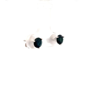 14k White Gold Black Sapphire Studs