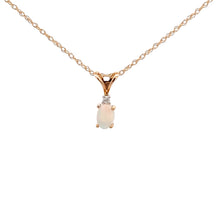 Load image into Gallery viewer, 14k Yellow Gold Opal Necklace with Diamond
