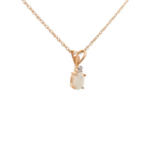 Load image into Gallery viewer, 14k Yellow Gold Opal Necklace with Diamond
