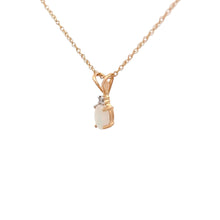 Load image into Gallery viewer, 14k Yellow Gold Opal Necklace with Diamond
