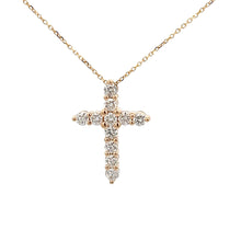 Load image into Gallery viewer, 14k Yellow Gold Diamond Cross Necklace
