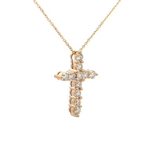 Load image into Gallery viewer, 14k Yellow Gold Diamond Cross Necklace
