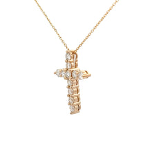 Load image into Gallery viewer, 14k Yellow Gold Diamond Cross Necklace
