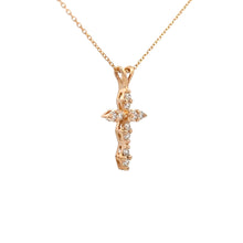 Load image into Gallery viewer, 14k Yellow Gold Diamond Cross Necklace
