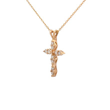 Load image into Gallery viewer, 14k Yellow Gold Diamond Cross Necklace
