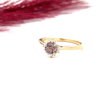 Load image into Gallery viewer, 14k Yellow Gold Lab Grown Alexandrite Ring with Diamonds

