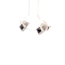 Load image into Gallery viewer, 14k White Gold Rough Cut Diamond Earrings
