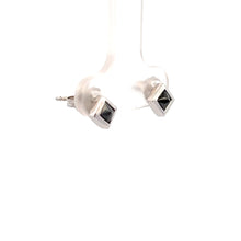 Load image into Gallery viewer, 14k White Gold Rough Cut Diamond Earrings
