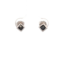 Load image into Gallery viewer, 14k White Gold Rough Cut Diamond Earrings
