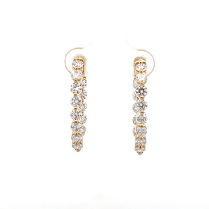 14k Yellow Gold Lab Grown Diamond Hoops