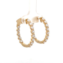 Load image into Gallery viewer, 14k Yellow Gold Lab Grown Diamond Hoops
