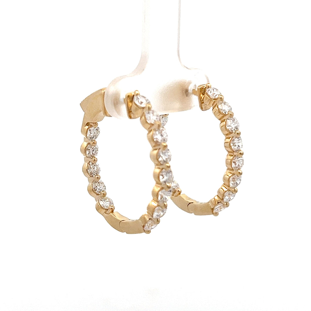 14k Yellow Gold Lab Grown Diamond Hoops
