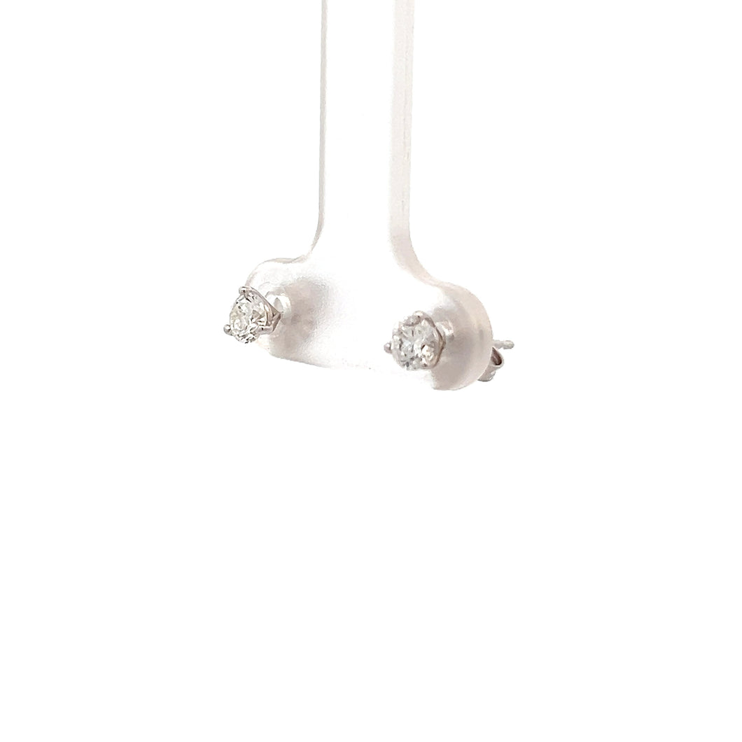 14k White Gold Diamond Studs