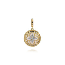 Load image into Gallery viewer, 14k Yellow Gold Mother of Pearl and Diamond Pendant

