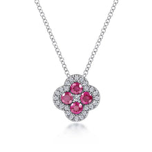 Load image into Gallery viewer, 14k White Gold Ruby and Diamond Necklace
