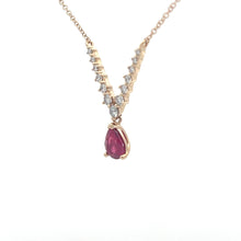 Load image into Gallery viewer, 14k Yellow Gold Ruby and Diamond Necklace
