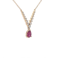 Load image into Gallery viewer, 14k Yellow Gold Ruby and Diamond Necklace
