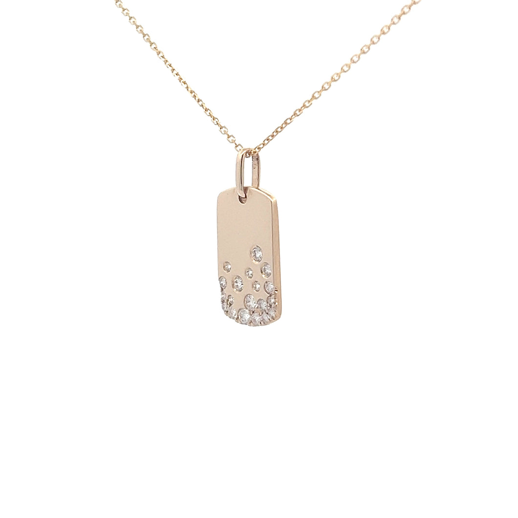 14k Yellow Gold Diamond Pendant