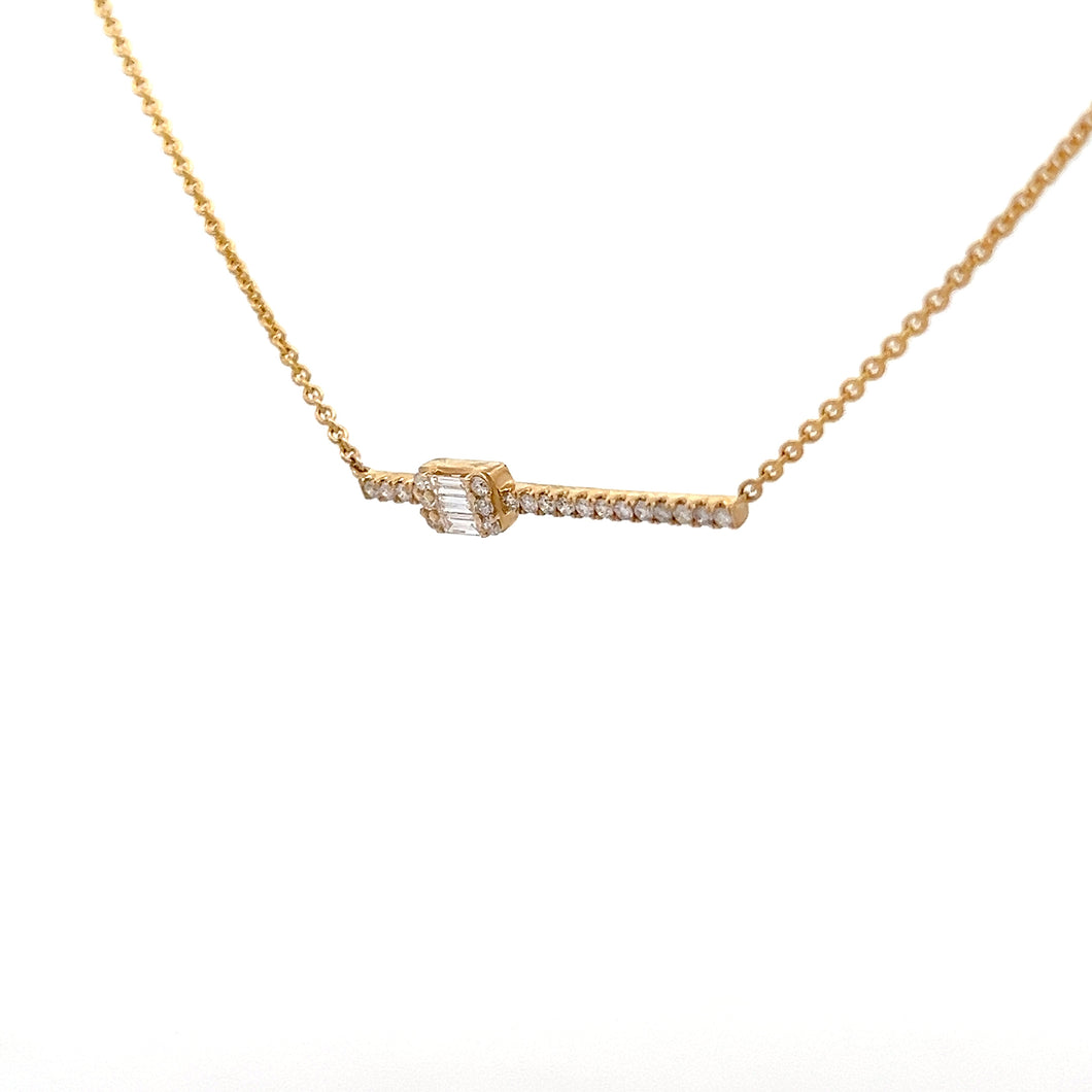 14k Yellow Gold Diamond Necklace