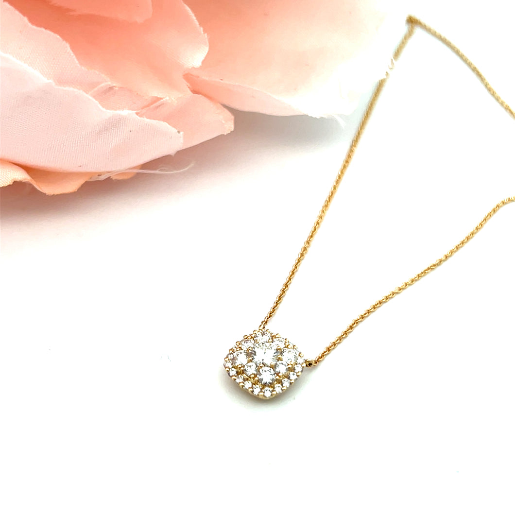 14k Yellow Gold Diamond Necklace