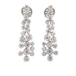 14k White Gold Diamond Dangle Earrings