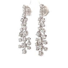 Load image into Gallery viewer, 14k White Gold Diamond Dangle Earrings
