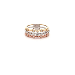 14k Tri Tone Diamond Ring