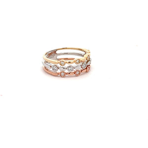14k Tri Tone Diamond Ring