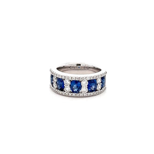 14k White Gold Sapphire and Diamond Ring