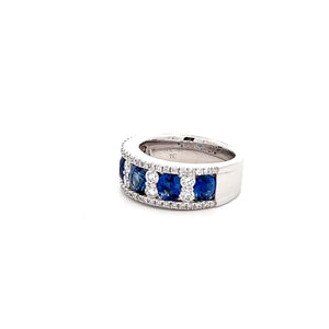 14k White Gold Sapphire and Diamond Ring
