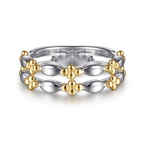 Sterling Silver 14k Yellow Gold Ring