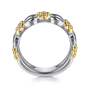 Sterling Silver 14k Yellow Gold Ring