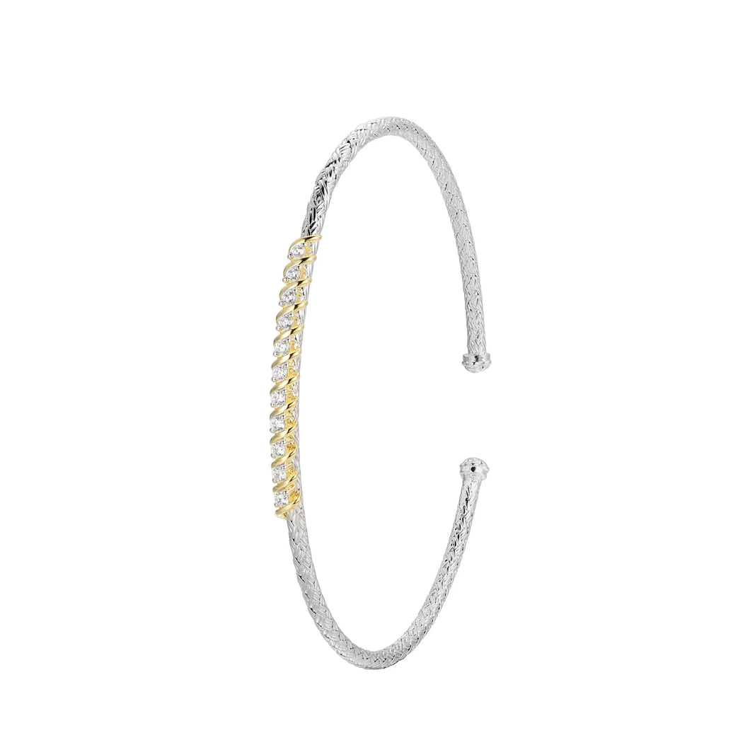 Sterling Silver Gold Plated CZ Bracelet