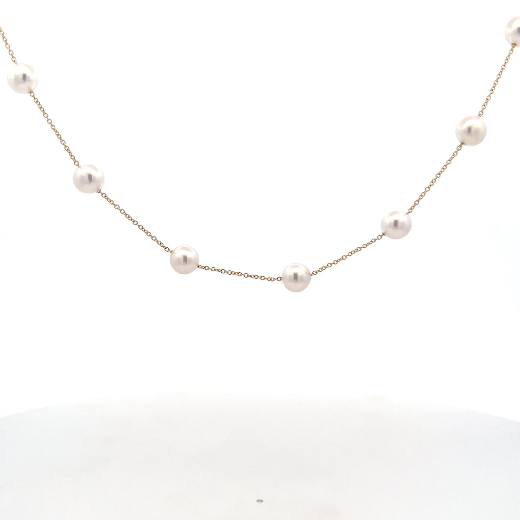14k Yellow Gold Pearl Necklace